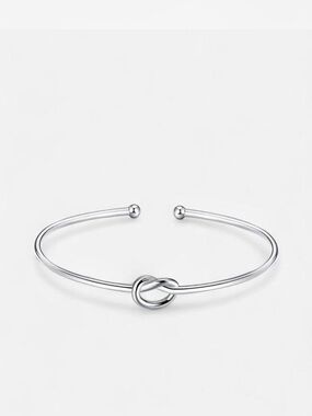 Silver Eternal Love Knot Bangle Bracelet — Jewelry